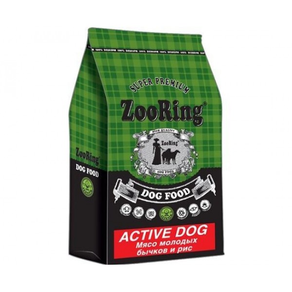 Zooring Active Dog Мясо молодых бычков и рис с глюкозамином и хондроитином