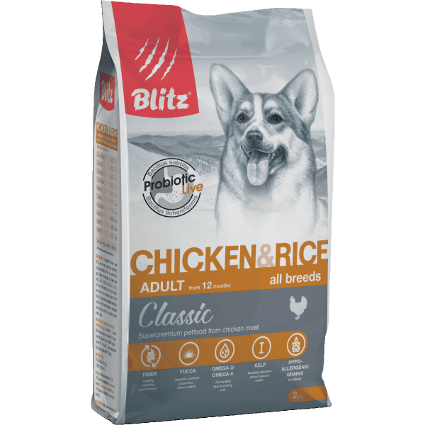 Blitz Adult Chicken & Rice (сухой корм для собак всех пород с курицей и рисом )