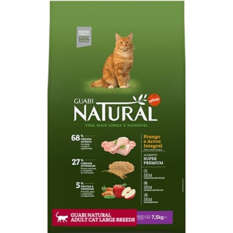 Guabi Natural для взрослых кошек крупных пород (Цыпленок и коричневый рис)